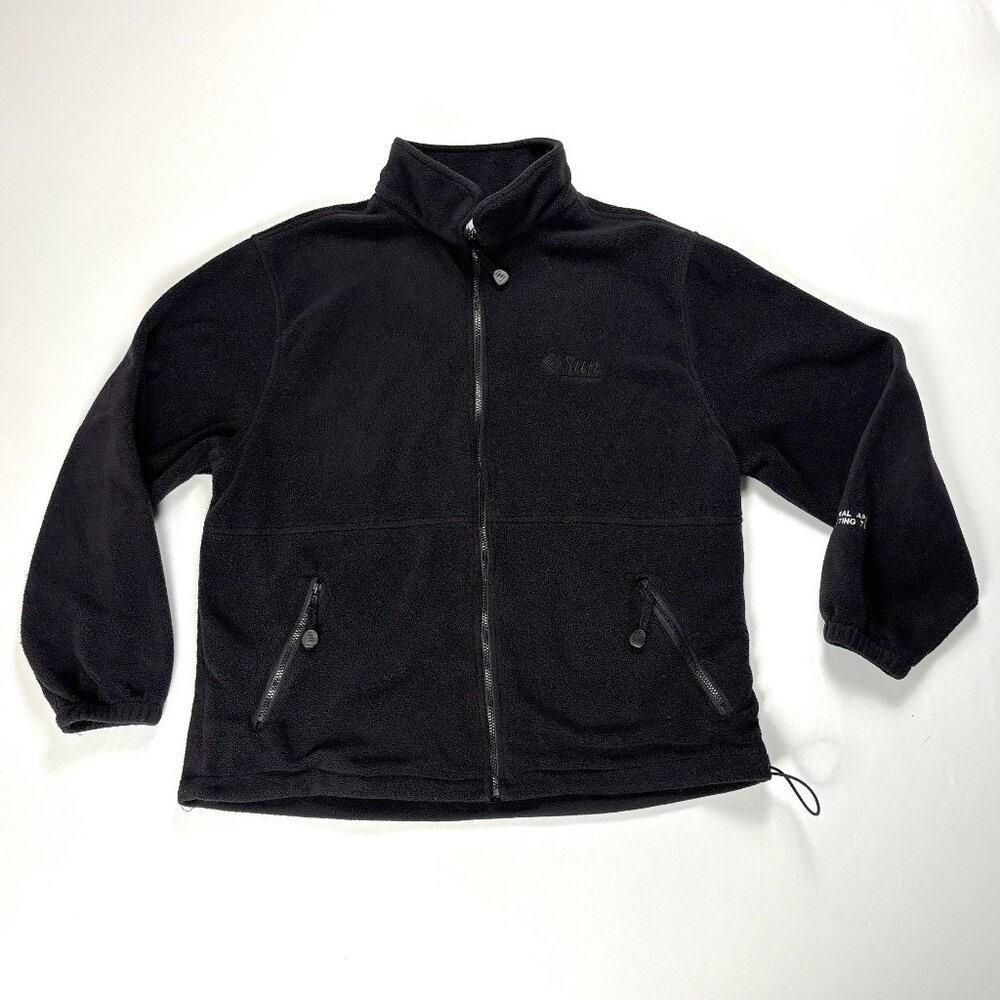 Vintage Sun Microsystems Fleece Jacket Black Sz XL Tech Software USA Full Zip